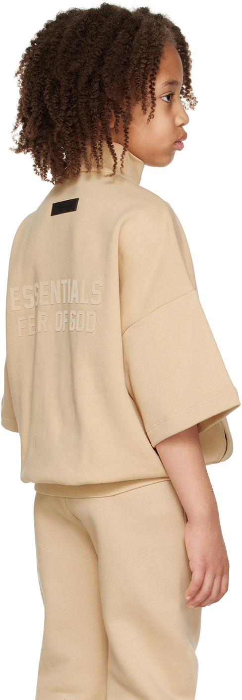 Essentials Kids Beige Half-Zip Sweatshirt