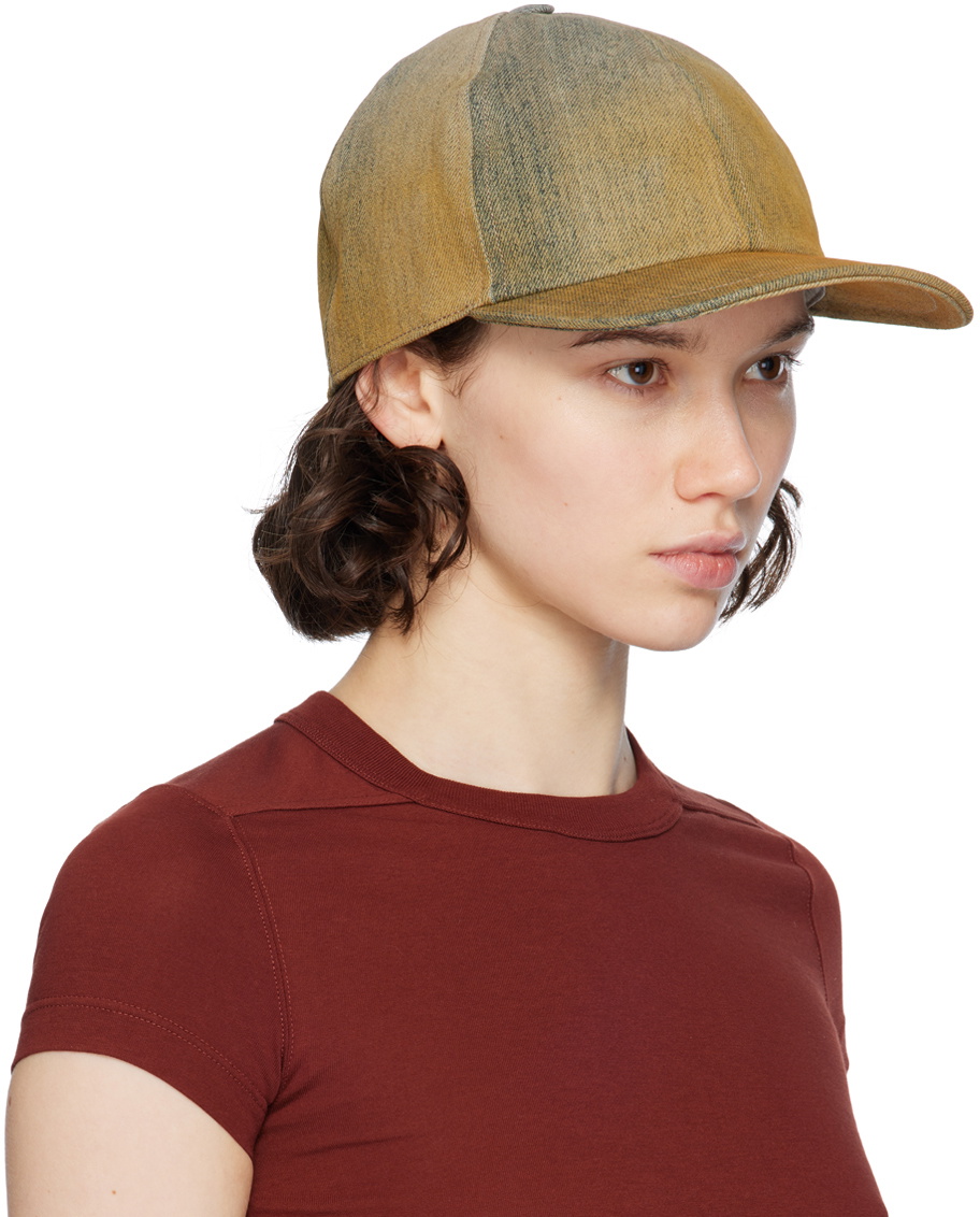 Rick Owens DRKSHDW Yellow Degrade Denim Baseball Cap
