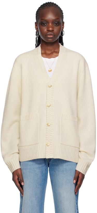 Photo: Guest in Residence Off-White Y-Neck Cardigan