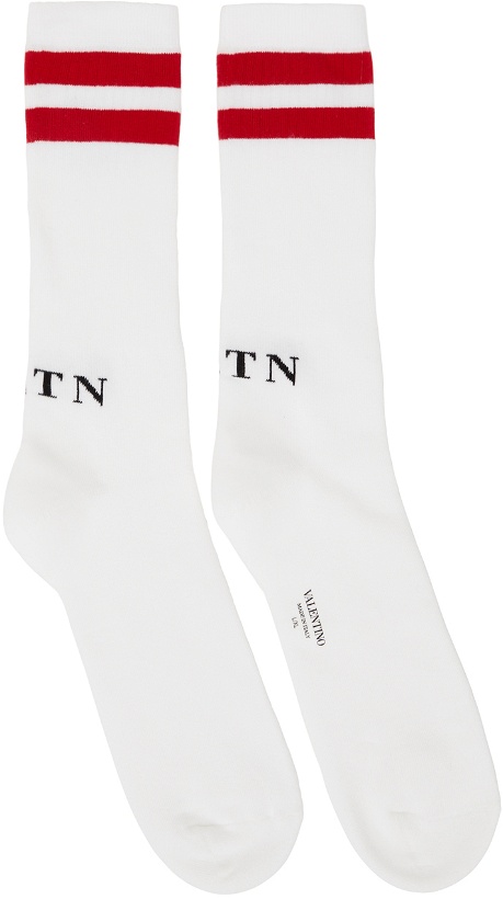 Photo: Valentino Garavani White 'VLTN' Socks
