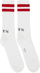 Valentino Garavani White 'VLTN' Socks