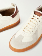 Officine Creative - Militia 001 Suede-Trimmed Full-Grain Deerskin Sneakers - White
