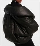 Saint Laurent Cassandre leather puffer jacket
