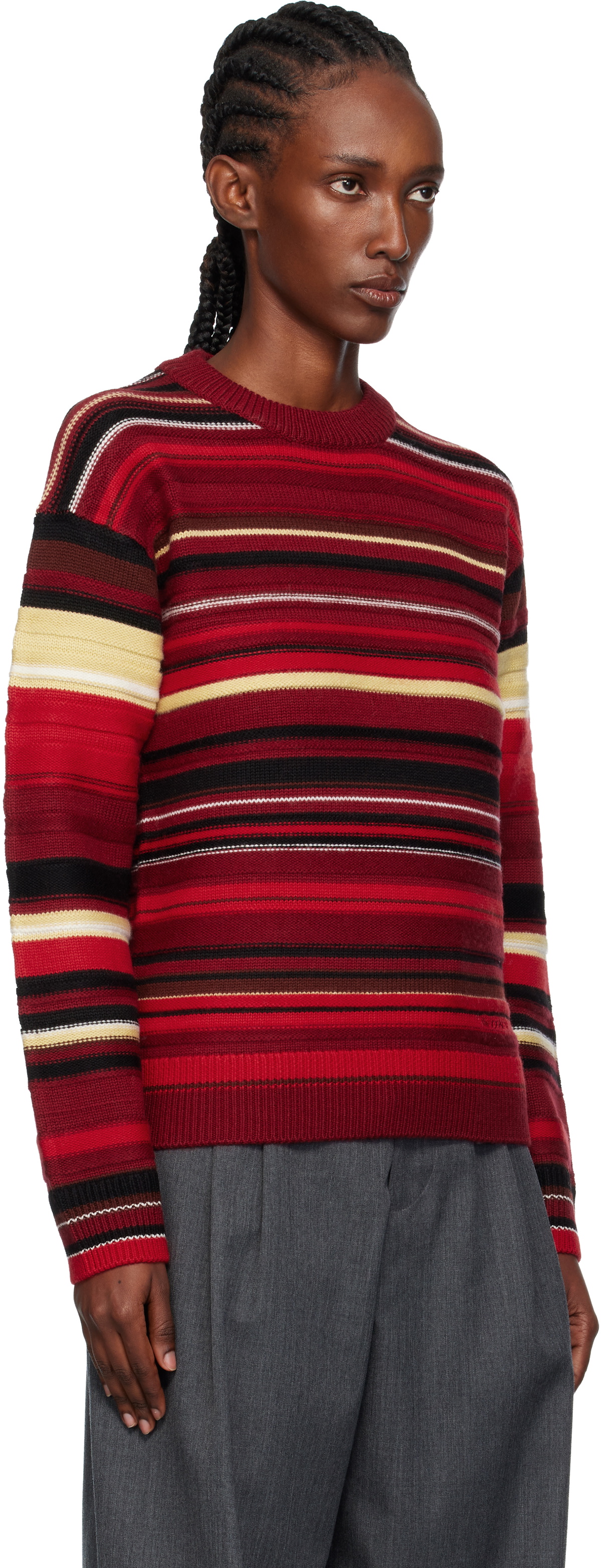 JW Anderson Red Multi Stripe Sweater