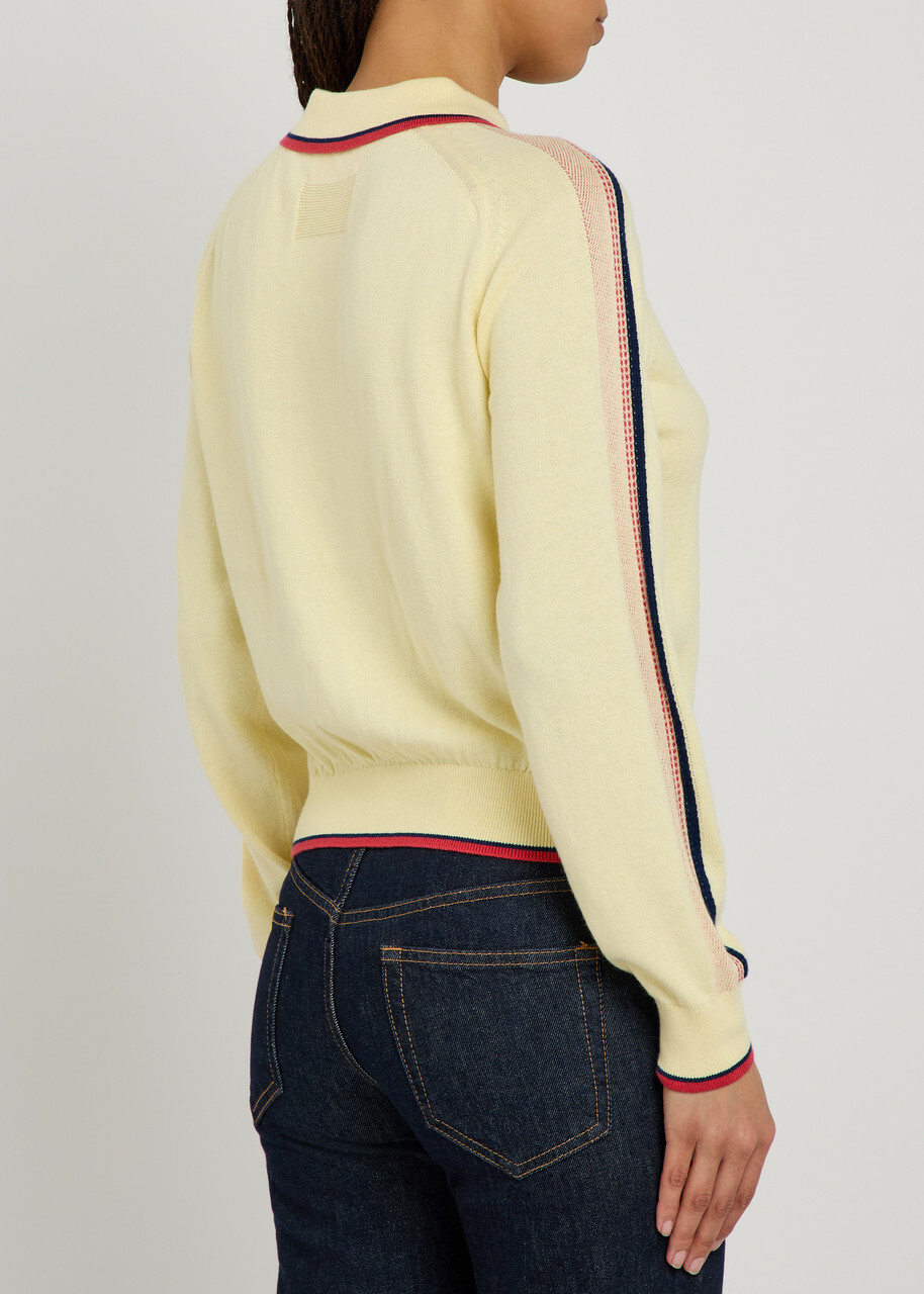 Guest In Residence Relay Cotton and Cashmere-blend Polo Jumper Yellow