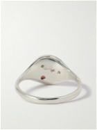 Seb Brown - Mix Recycled White Gold Multi-Stone Ring - Silver