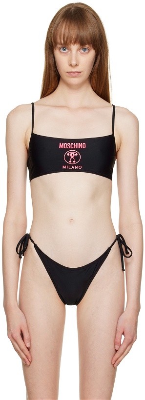 Photo: Moschino Black Straight Neck Bikini Top