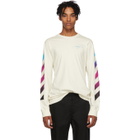Off-White White Gradient Diagonal Long Sleeve T-Shirt