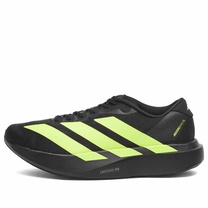 Photo: Adidas Running Men's Adidas Adizero Evo SL M in Black/Lucid Lemon/Iron Metallic