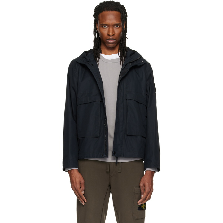 Photo: Stone Island Black Q100025 All-Weather Cotton Canvas_S.I. Ghost Jacket