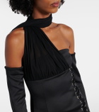 Blumarine Scuba off-shoulder minidress