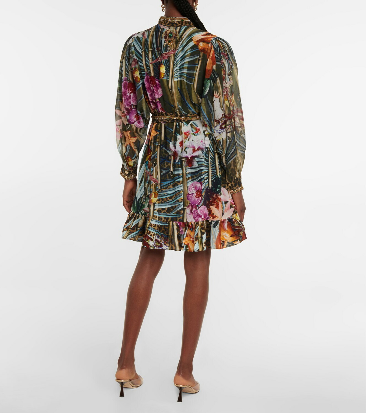 Camilla Floral embellished silk shirt dress Camilla