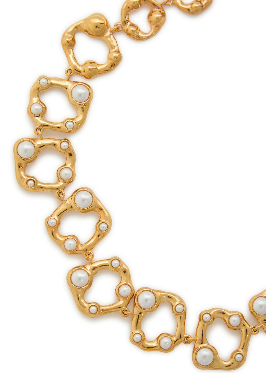 Joanna Laura Constantine Statement Wave 18kt Gold-plated Necklace - One Size