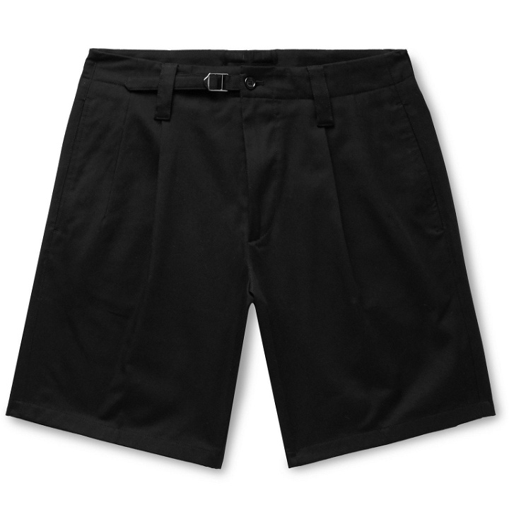 Photo: Dolce & Gabbana - Pleated Cotton-Blend Drill Shorts - Black