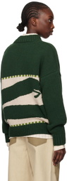 S.S.Daley Green & Off-White Intarsia Sweater