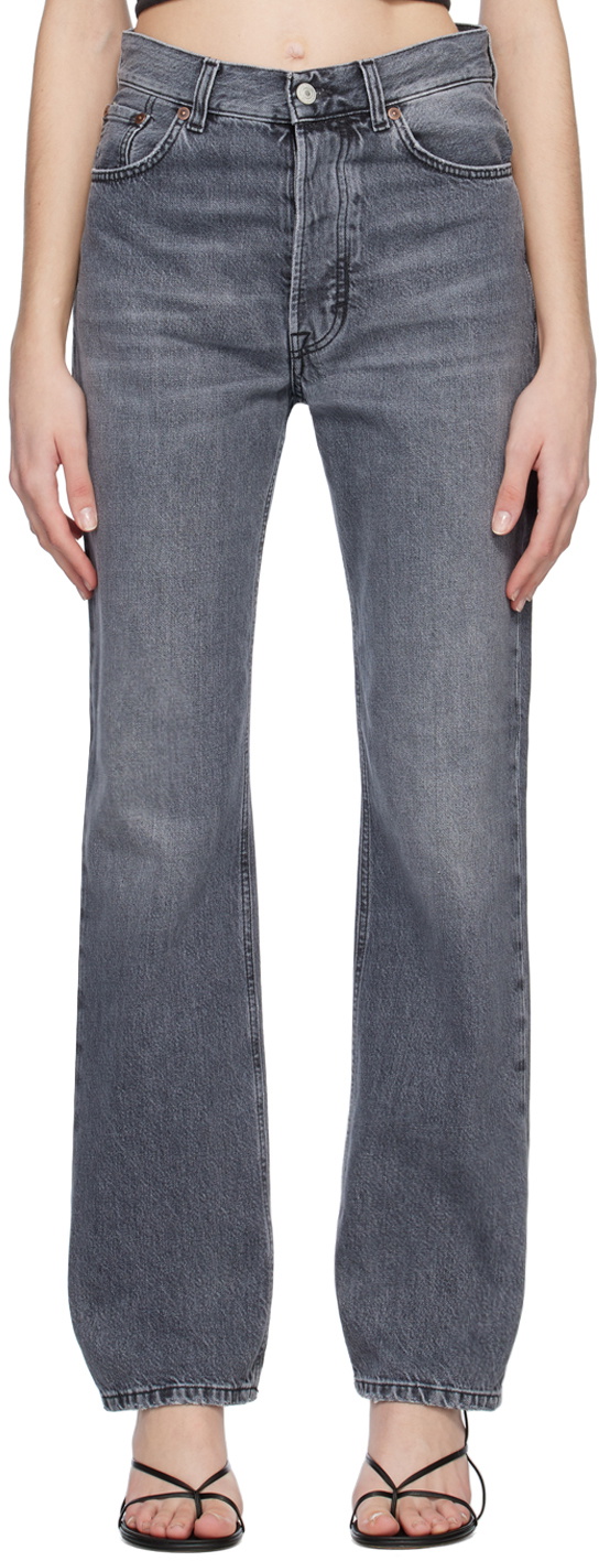House of Dagmar Gray Straight-Leg Jeans