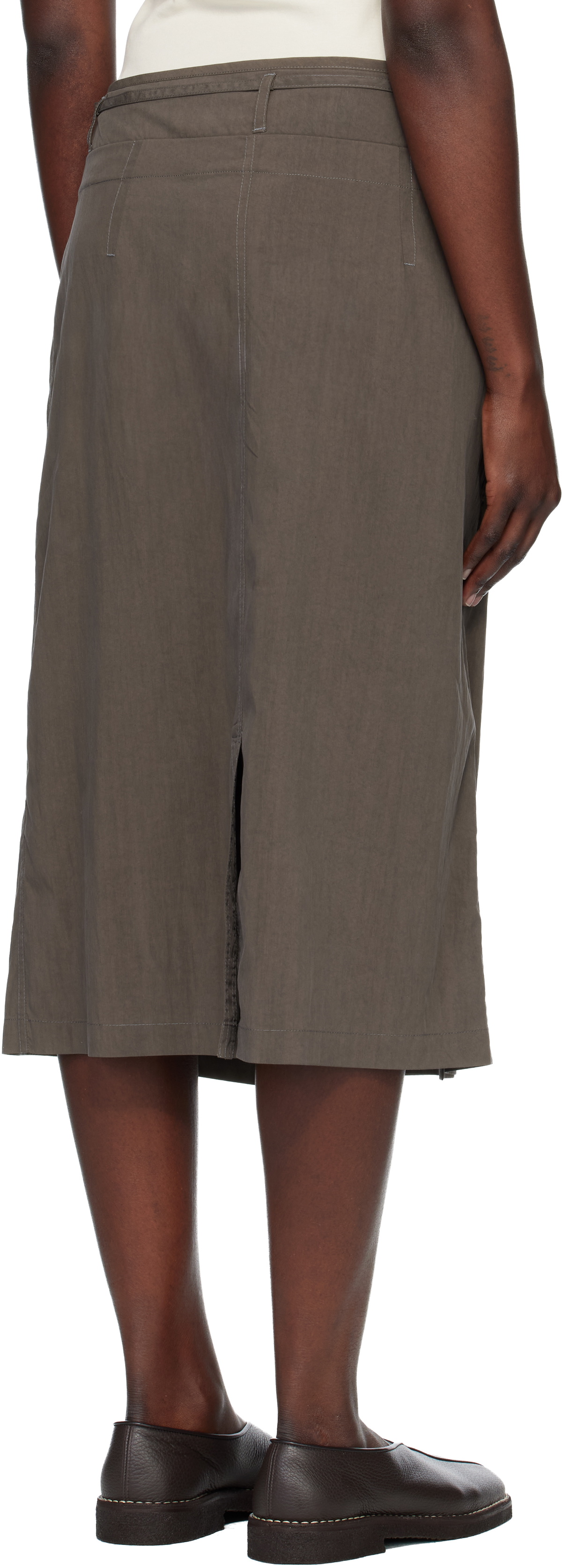 LEMAIRE Brown Convertible Midi Skirt
