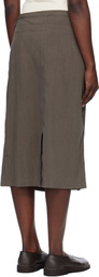 LEMAIRE Brown Convertible Midi Skirt
