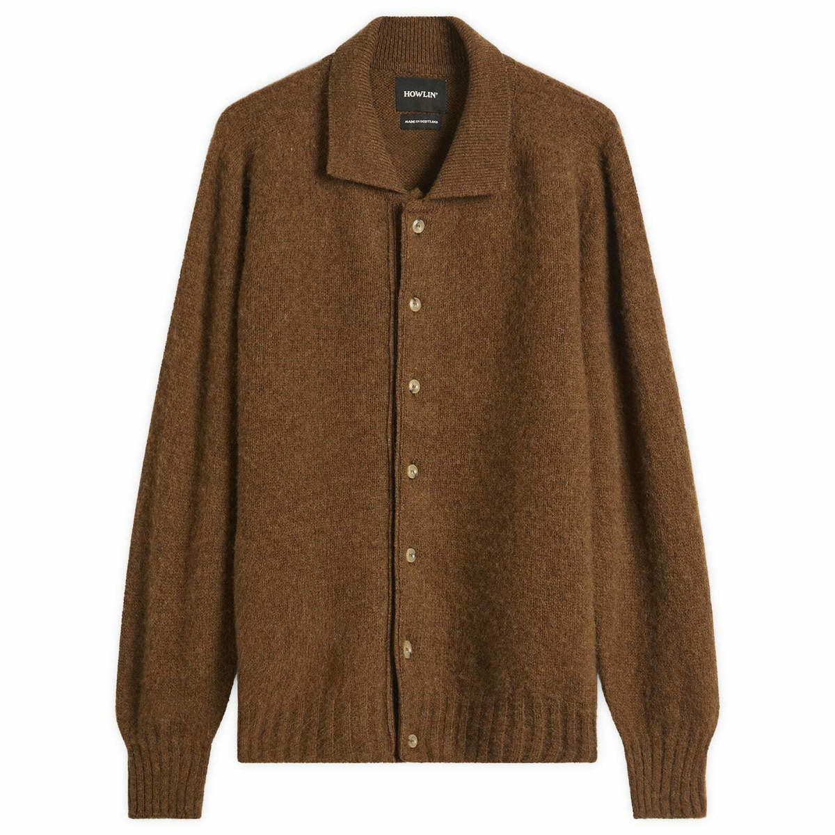 Howlin by Morrison Men's Howlin' Creatures Of The Howlin' Moon Polo Cardigan in Nuts