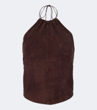 Stouls Rosie halterneck suede top