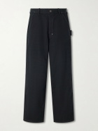 A.PRESSE - Vintage Wide-Leg Cotton, Hemp and Silk-Blend Canvas Trousers - Black