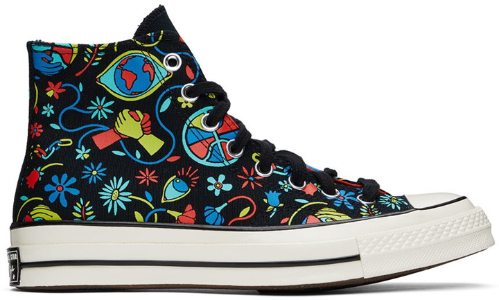 Photo: Converse Black Chuck 70 Peace & Unity Sneakers