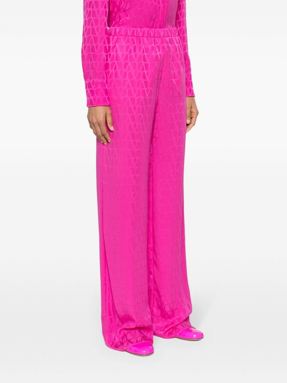 Valentino Garavani Pink Toile Iconographe Silk Wide-Leg