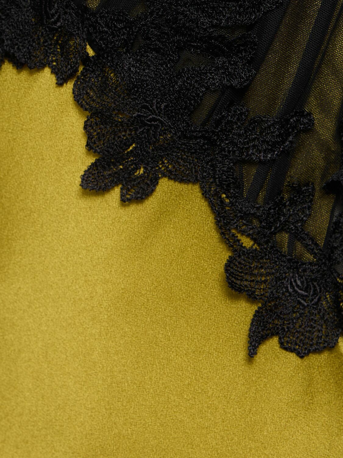 ALBERTA FERRETTI Satin & Lace Long Dress