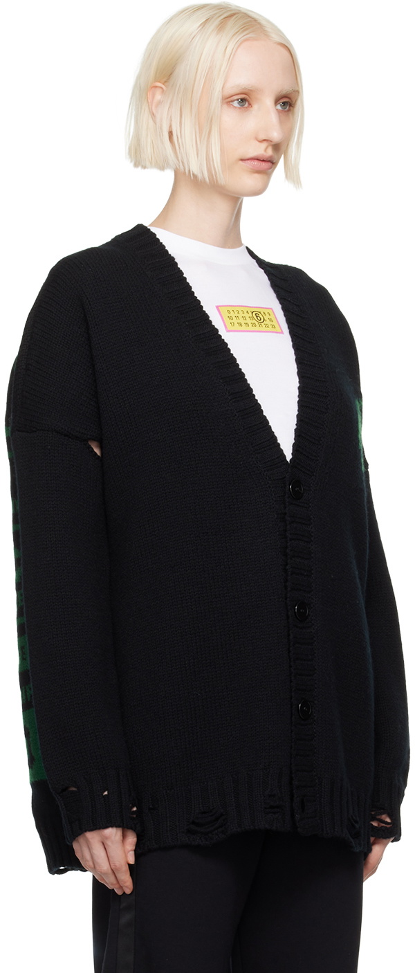 MM6 Maison Margiela Black 'Lost My Pet' Cardigan MM6 Maison Margiela