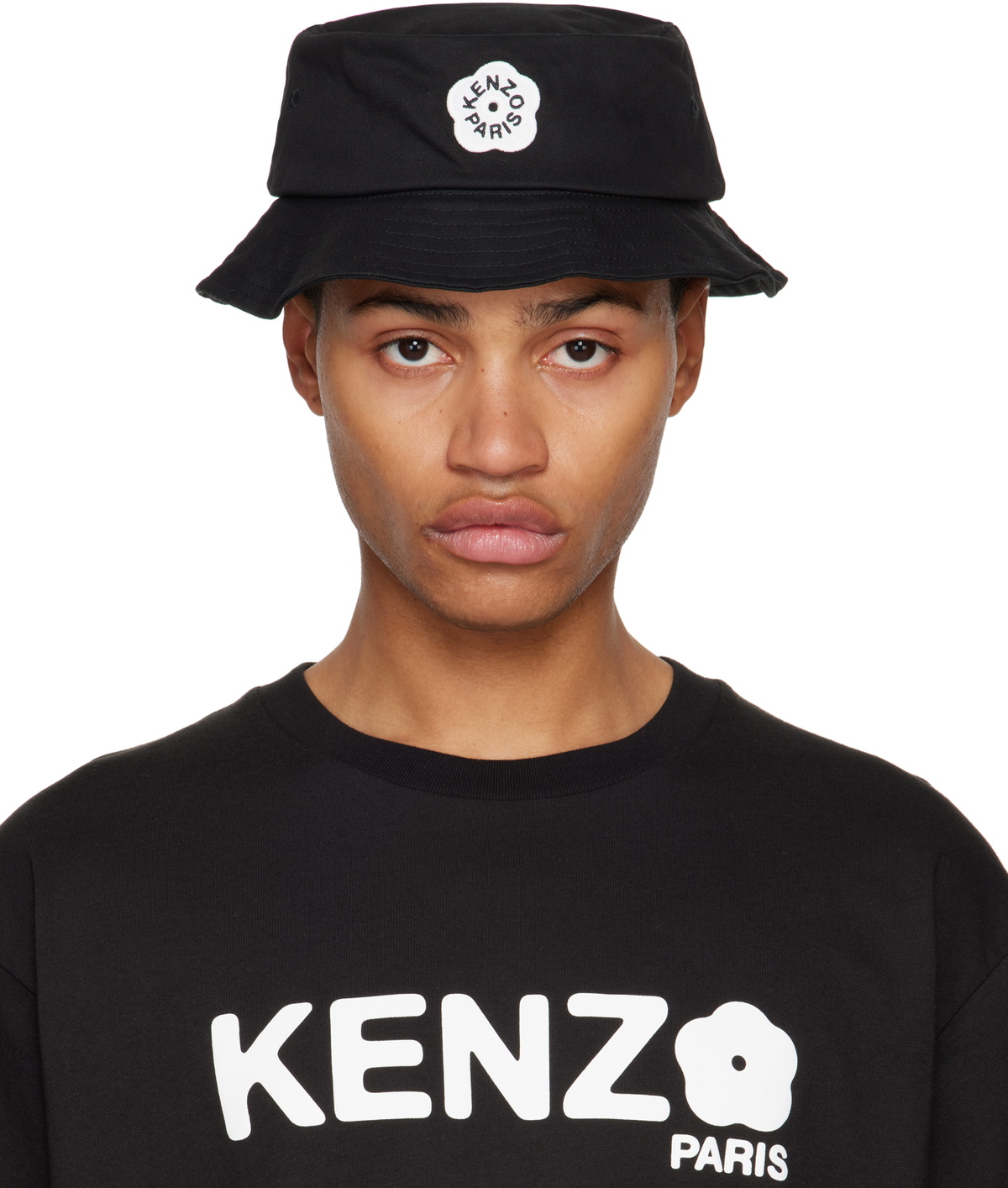 Kenzo Black Kenzo Paris Logo Patch Bucket Hat