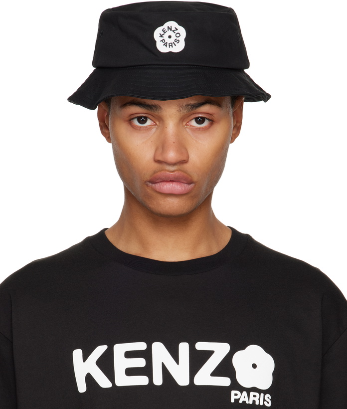 Photo: Kenzo Black Kenzo Paris Logo Patch Bucket Hat