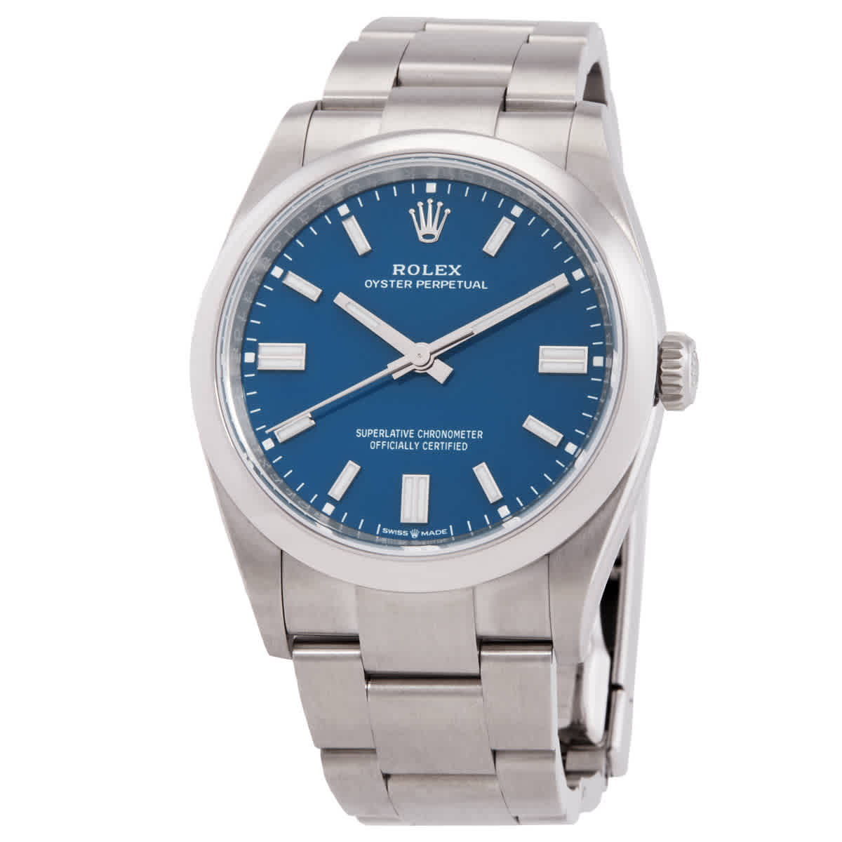 Rolex Oyster Perpetual Automatic Chronometer Blue Dial Mens Watch M126000-0015