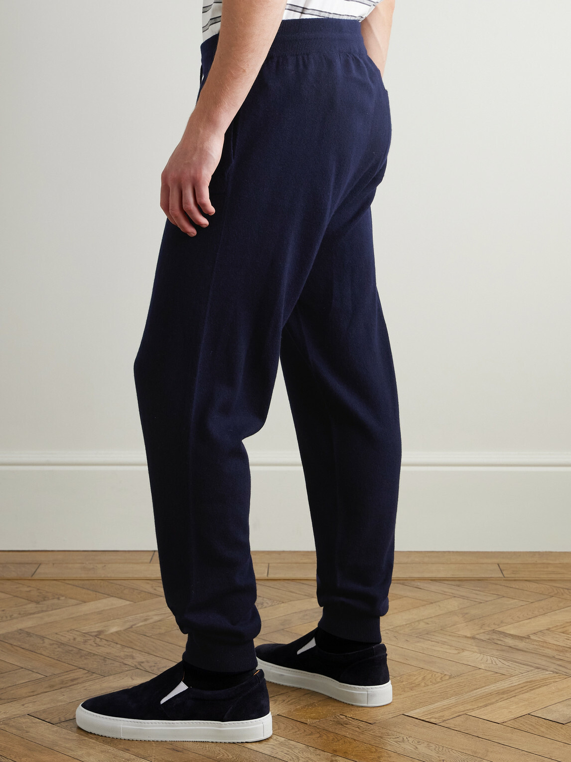Mr P. - Tapered Wool and Cashmere-Blend Sweatpants - Blue