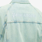 Palm Angels Men's Overdye Logo Denim Jacket in Blue
