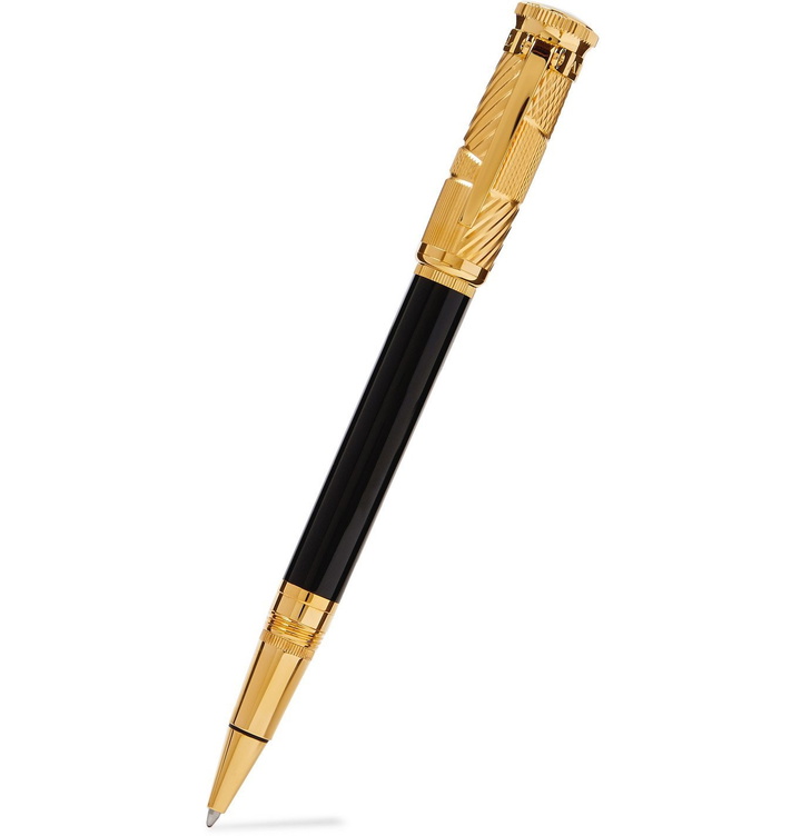 Photo: Dunhill - Sentryman Resin and Gold-Tone Rollerball Pen - Gold