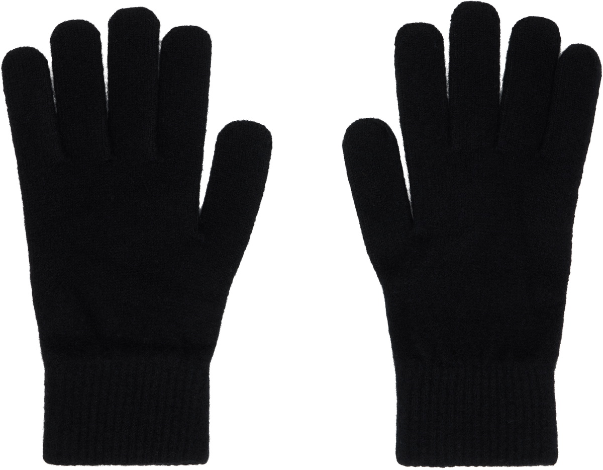 Yves Salomon Black Wool & Cashmere Gloves