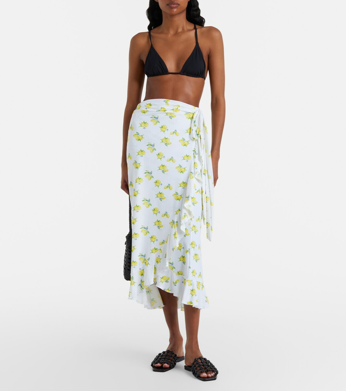 Melissa Odabash Printed ruffled wrap skirt