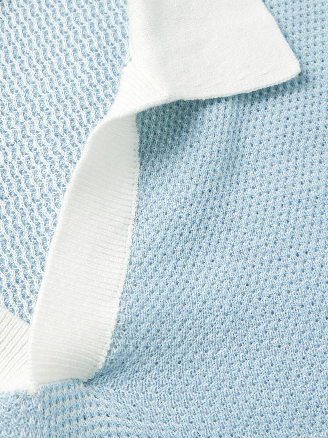 Onia - Johnny Two-Tone Cotton Polo Shirt - Blue