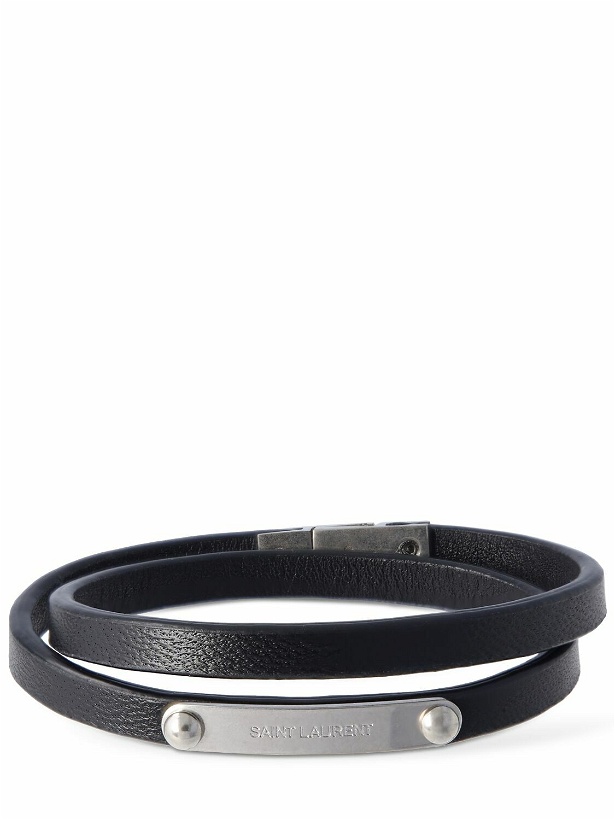 Photo: SAINT LAURENT - Sl Double Wrap Leather Bracelet