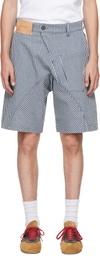 JW Anderson White & Navy Twisted Workwear Shorts