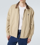 Prada Leather-trimmed cotton blouson jacket