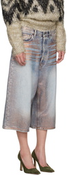 Acne Studios Blue Glitter Dawn Denim Shorts