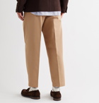 Barena - Tapered Cropped Pleated Cotton-Twill Trousers - Neutrals