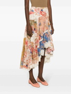 ZIMMERMANN - Floral Print Cotton Midi Skirt
