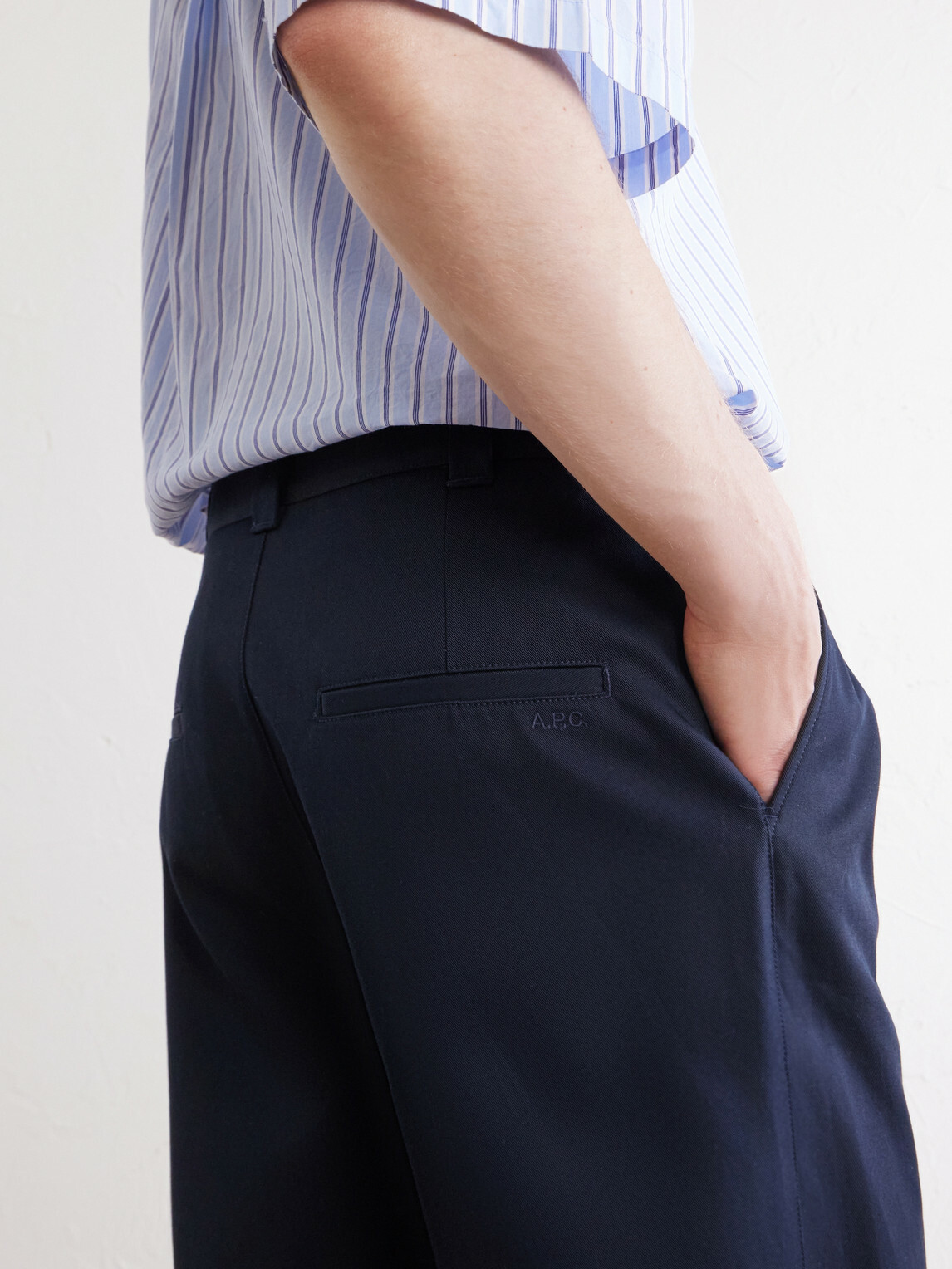 A.P.C. - Ricky Straight-Leg Pleated Organic Cotton Trousers - Blue