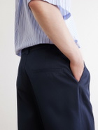 A.P.C. - Ricky Straight-Leg Pleated Organic Cotton Trousers - Blue