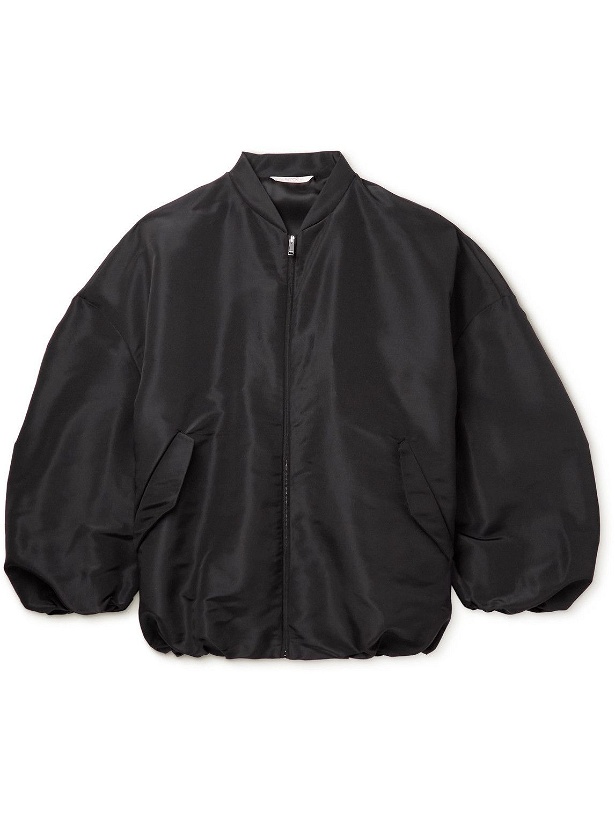Photo: Valentino - Oversized Silk-Faille Bomber Jacket - Black