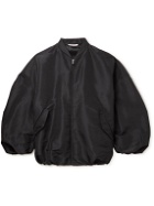Valentino - Oversized Silk-Faille Bomber Jacket - Black