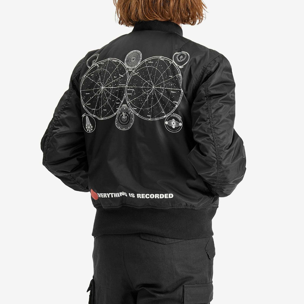 Maharishi Men's XL Temporary Celeste MA-1 Flight Jacket in Black