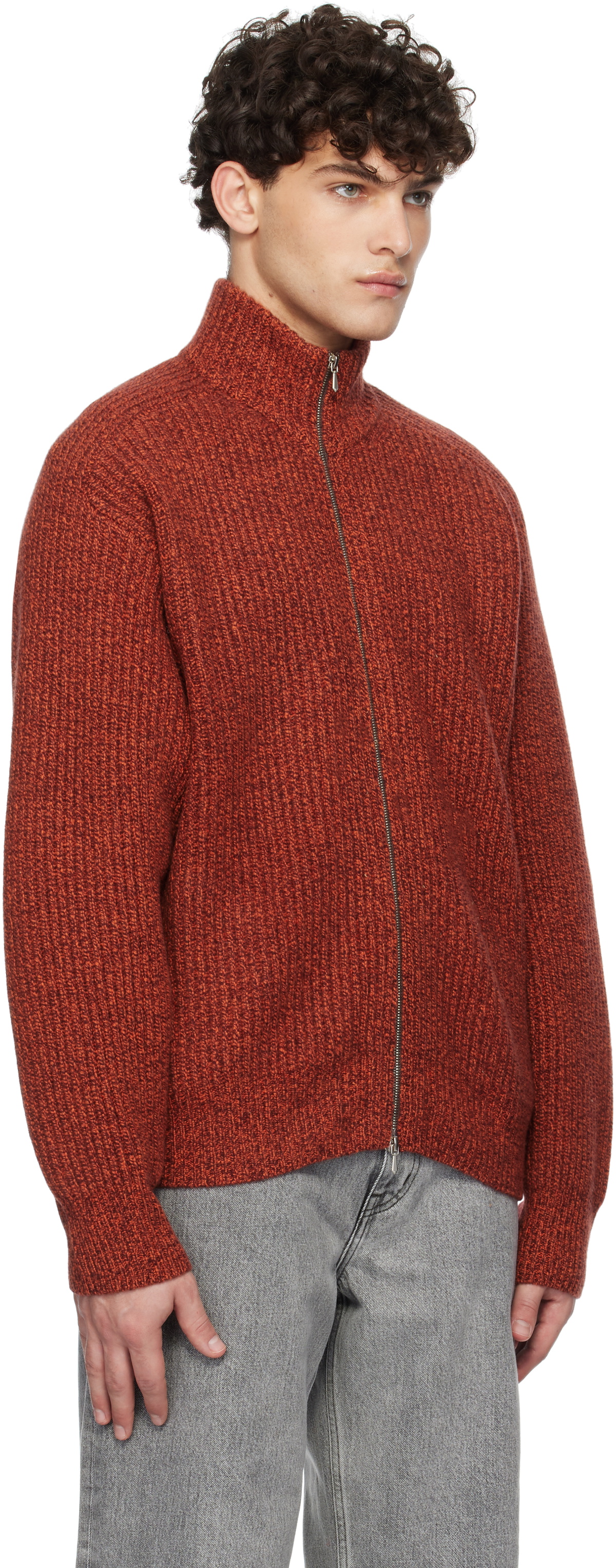 YLÈVE Orange Wool & Cashmere Sweater